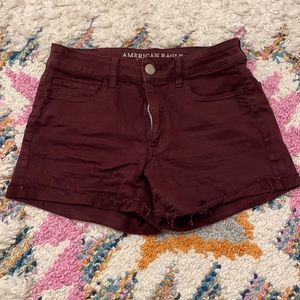 Maroon American Eagle shorts, size 6